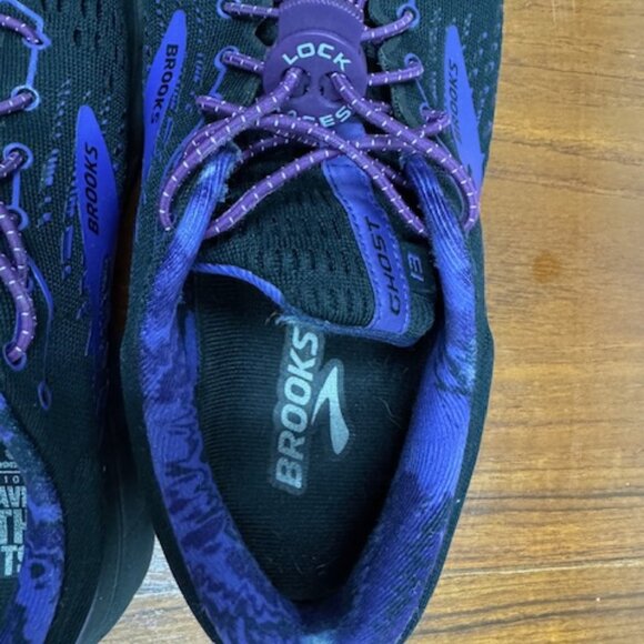 Brooks Men's Ghost 13 shoes Black / Purple Size 8 Medium - Picture 4 of 11
